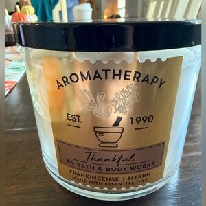 BBW Aromatherapy Thankful - frankincense & Myrth- new 3 wick